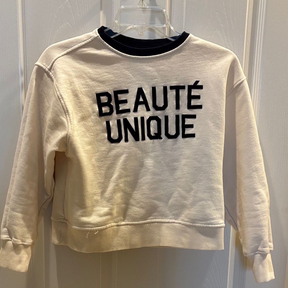 Zara Cream and Black Knit Top